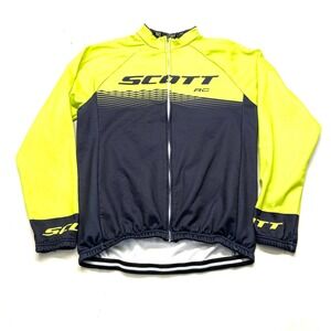 Scott RC Cycling Jacket Mens Large Green Black Windbreaker Protection Softcon